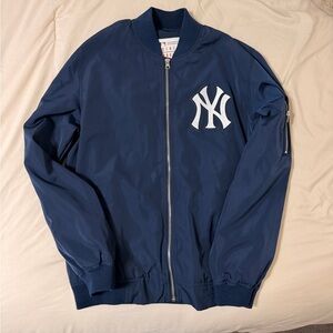 Navy Blue New York Yankee Logo Men's Jacket